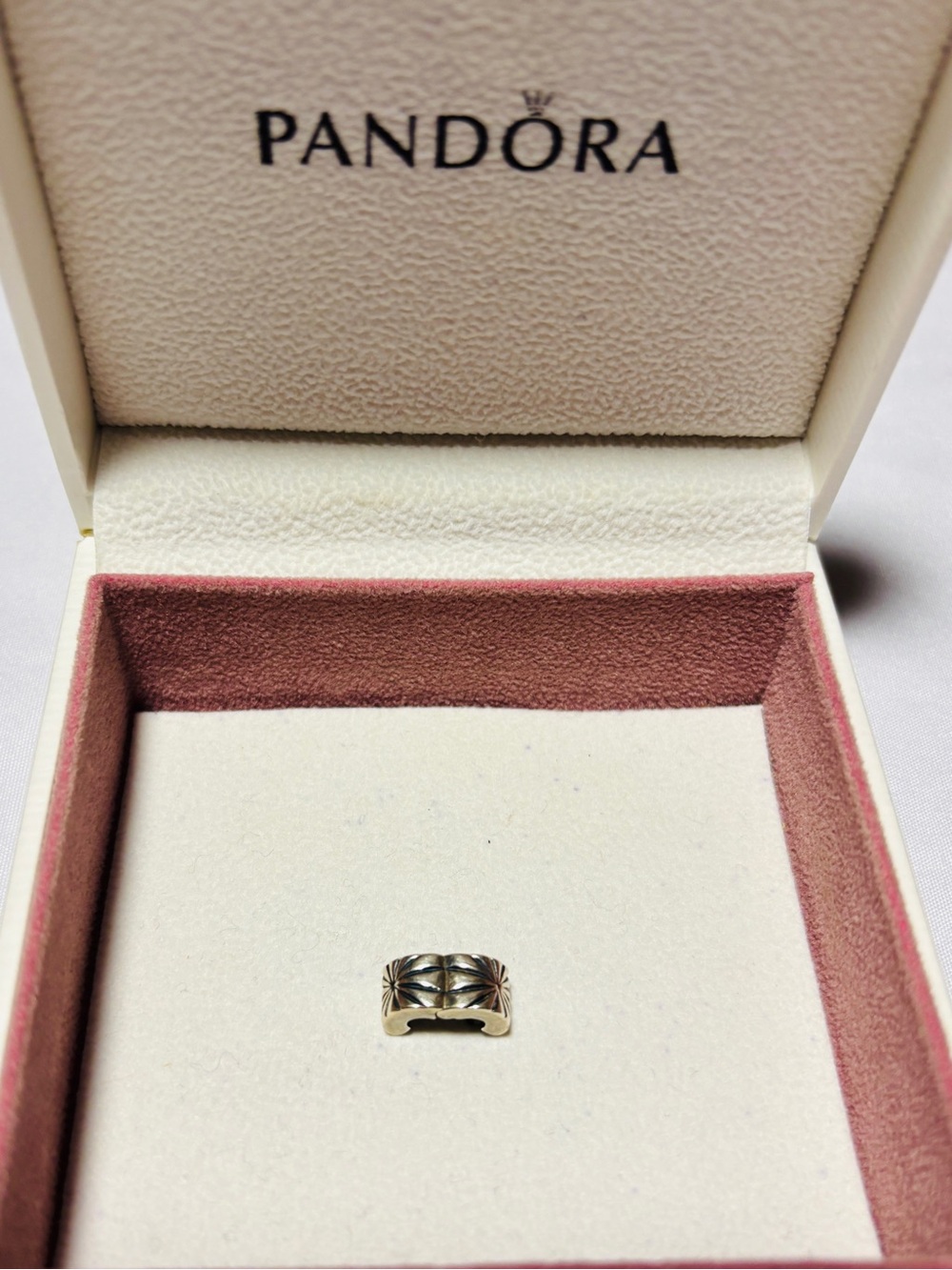 Pandora Silver Engraved Clip Charm